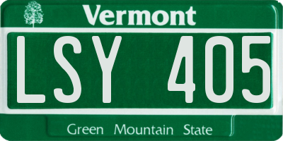 VT license plate LSY405