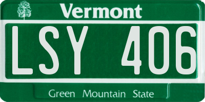VT license plate LSY406