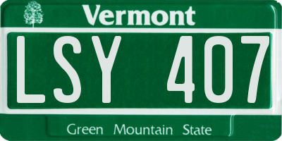 VT license plate LSY407