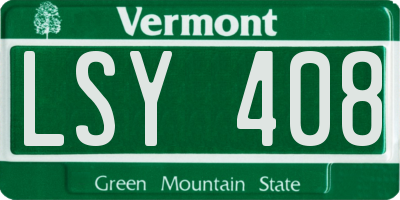 VT license plate LSY408