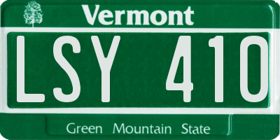 VT license plate LSY410