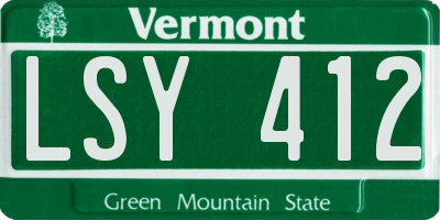 VT license plate LSY412