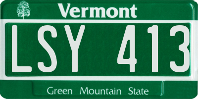 VT license plate LSY413