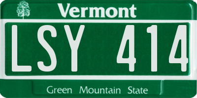 VT license plate LSY414