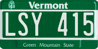 VT license plate LSY415