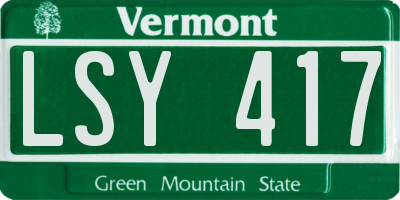 VT license plate LSY417