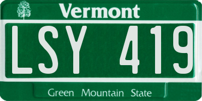 VT license plate LSY419