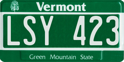 VT license plate LSY423