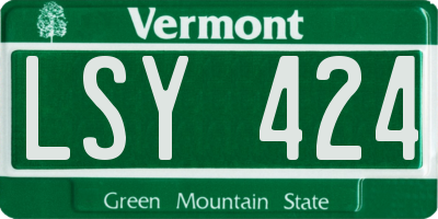 VT license plate LSY424
