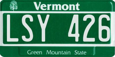 VT license plate LSY426
