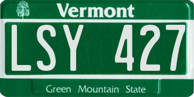 VT license plate LSY427