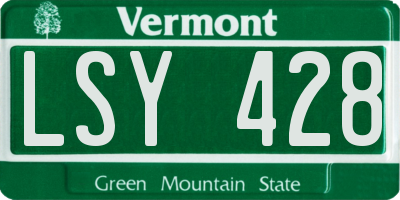 VT license plate LSY428