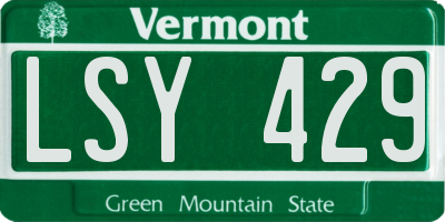 VT license plate LSY429