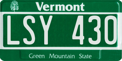 VT license plate LSY430
