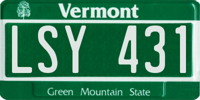 VT license plate LSY431