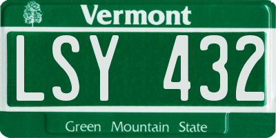 VT license plate LSY432
