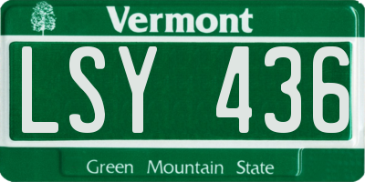 VT license plate LSY436