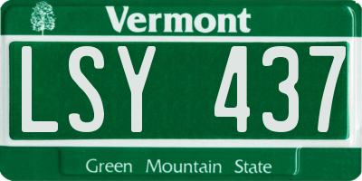 VT license plate LSY437