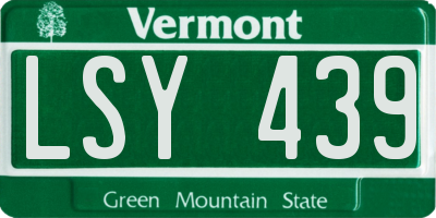 VT license plate LSY439