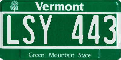 VT license plate LSY443