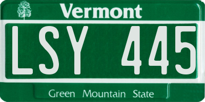 VT license plate LSY445