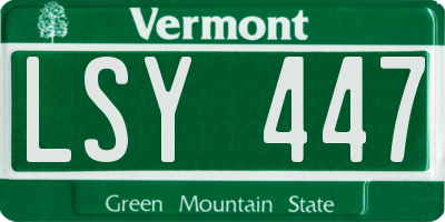 VT license plate LSY447