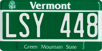 VT license plate LSY448