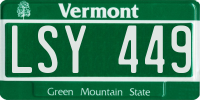 VT license plate LSY449