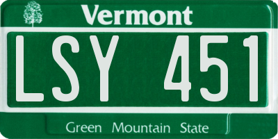 VT license plate LSY451