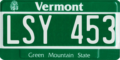 VT license plate LSY453