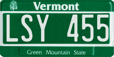 VT license plate LSY455