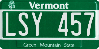 VT license plate LSY457