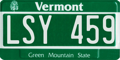 VT license plate LSY459