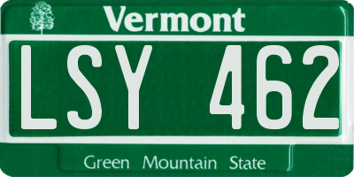 VT license plate LSY462