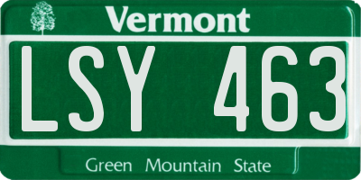 VT license plate LSY463