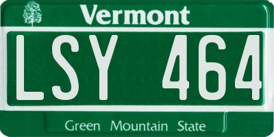 VT license plate LSY464