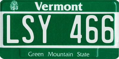 VT license plate LSY466
