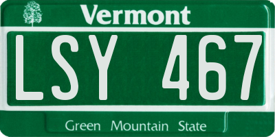 VT license plate LSY467