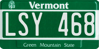 VT license plate LSY468