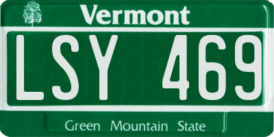 VT license plate LSY469