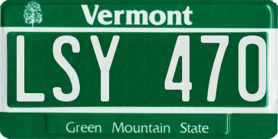 VT license plate LSY470