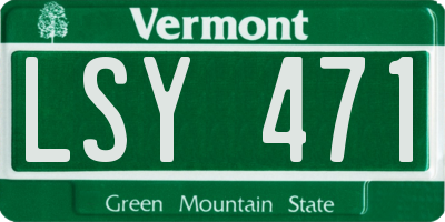 VT license plate LSY471