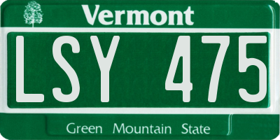 VT license plate LSY475