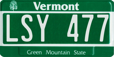 VT license plate LSY477