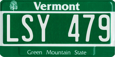 VT license plate LSY479