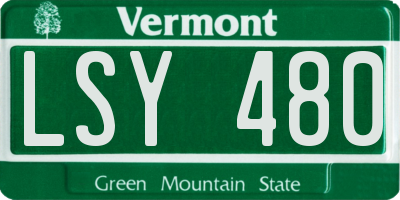VT license plate LSY480