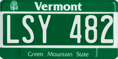 VT license plate LSY482