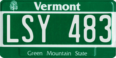 VT license plate LSY483