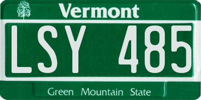 VT license plate LSY485