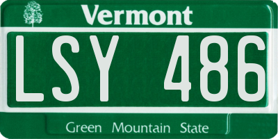 VT license plate LSY486